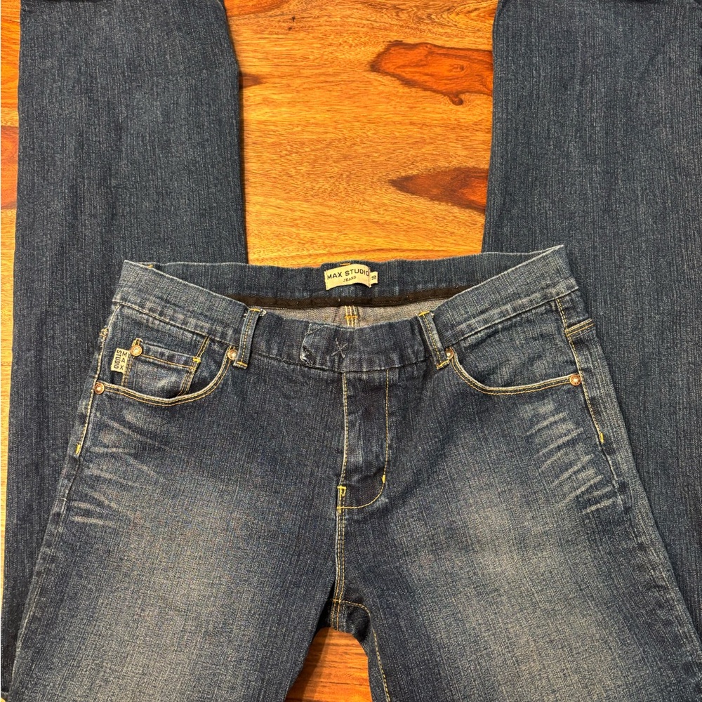 Max Studio Women's Dark Blue Straight Leg Jeans